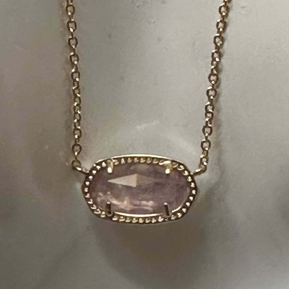 Kendra Scott Elisa Birthstone Pendant Necklace in Rose Pink Glass